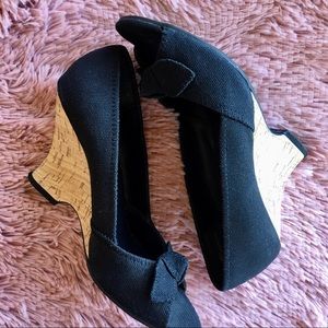 Hilliard Hanson Cork Peep Toe Wedge